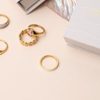 18K Gold Plated Halo White Zircon Ring