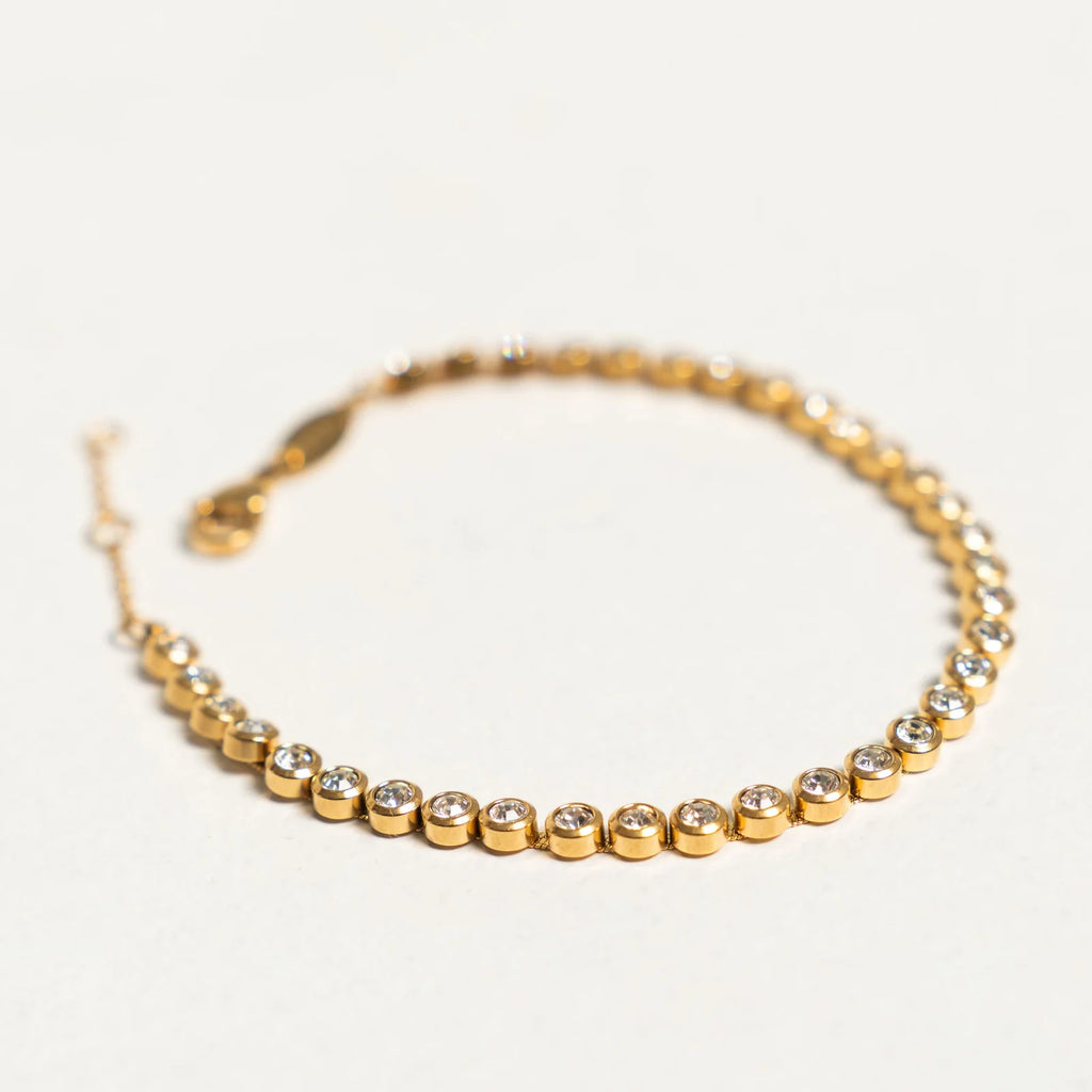 18K Gold Plated Zirconia Tennis Bracelet Waterproof