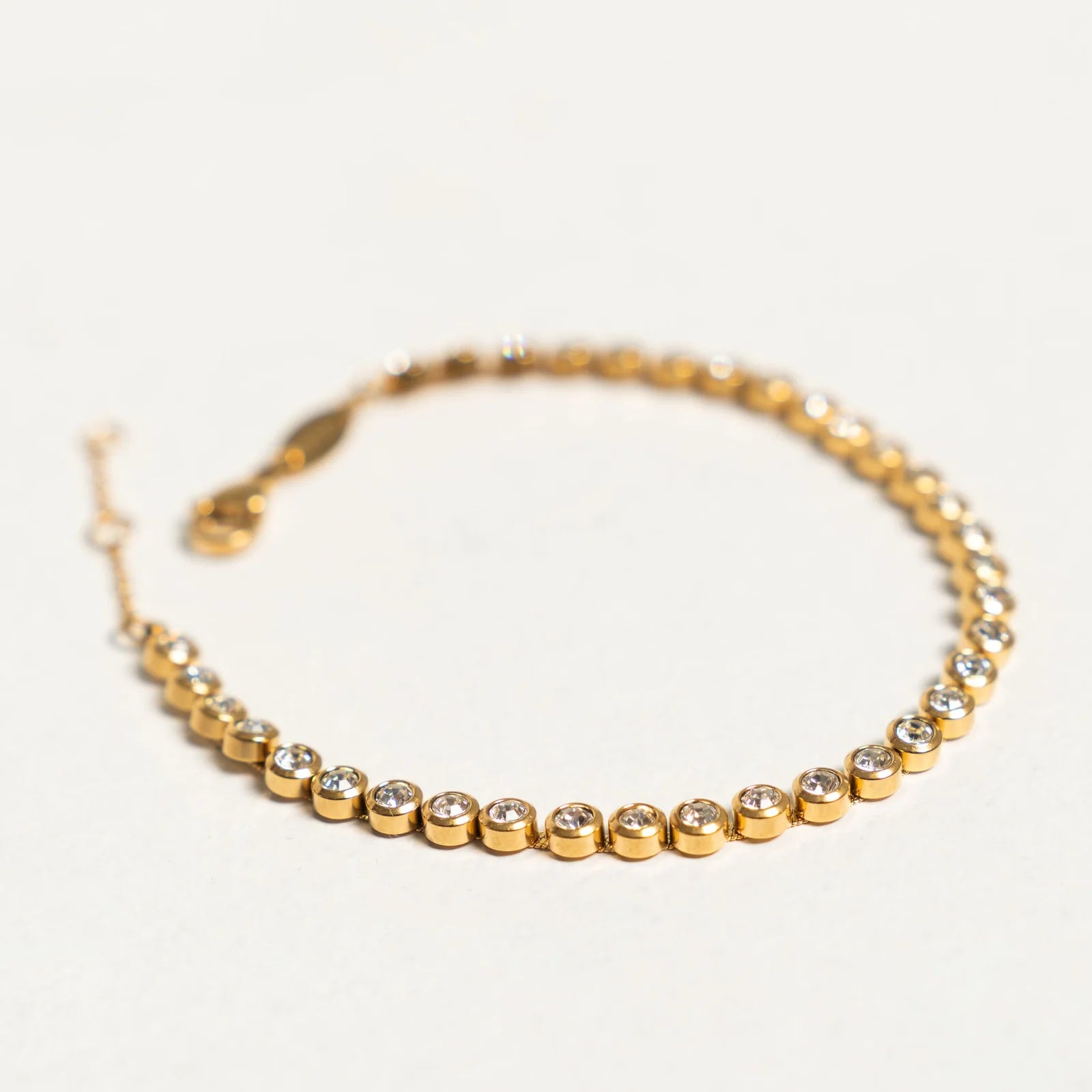 18K Gold Plated Zirconia Tennis Bracelet Waterproof