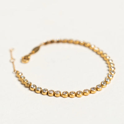 18K Gold Plated Zirconia Tennis Bracelet Waterproof