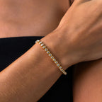 18K Gold Plated Zirconia Tennis Bracelet Waterproof