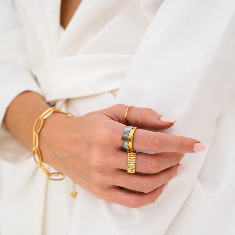 Rich Layered Ring Gold Plated 18K