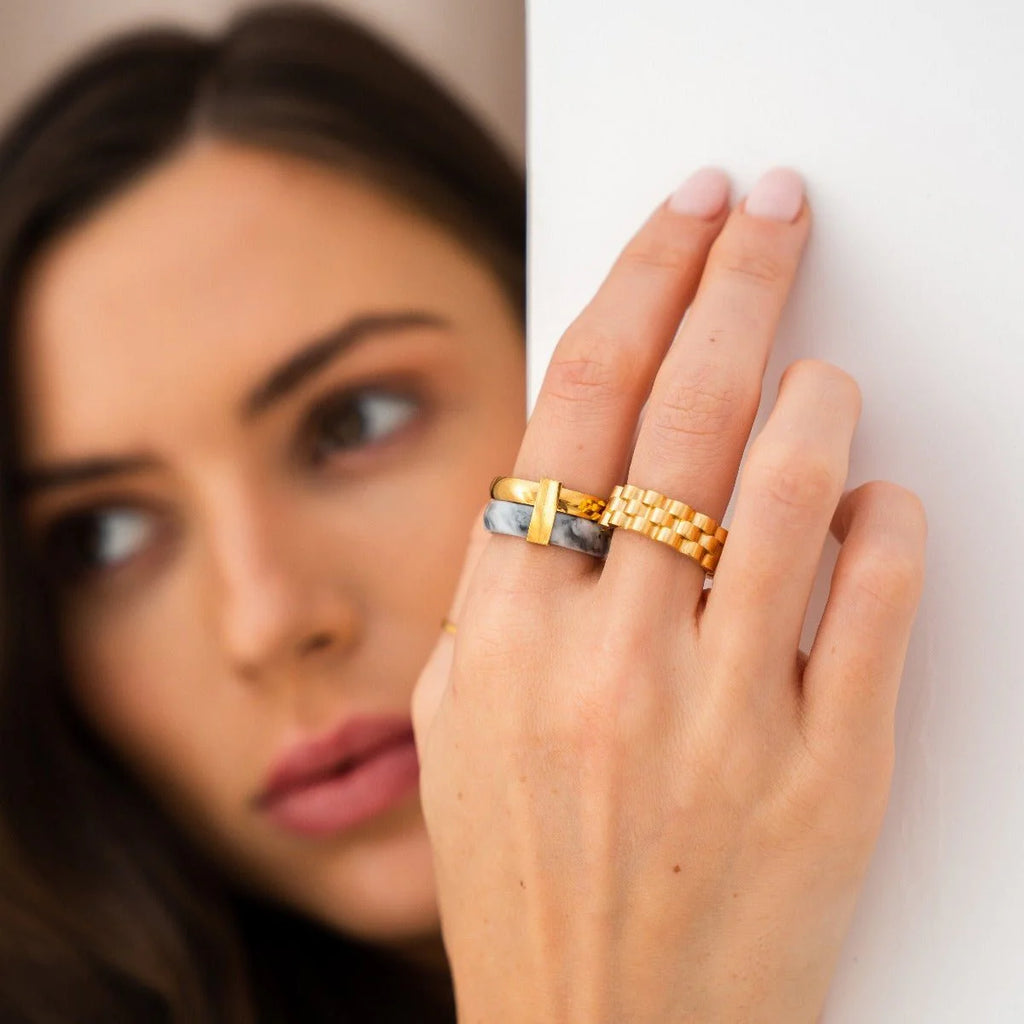 Rich Layered Ring Gold Plated 18K