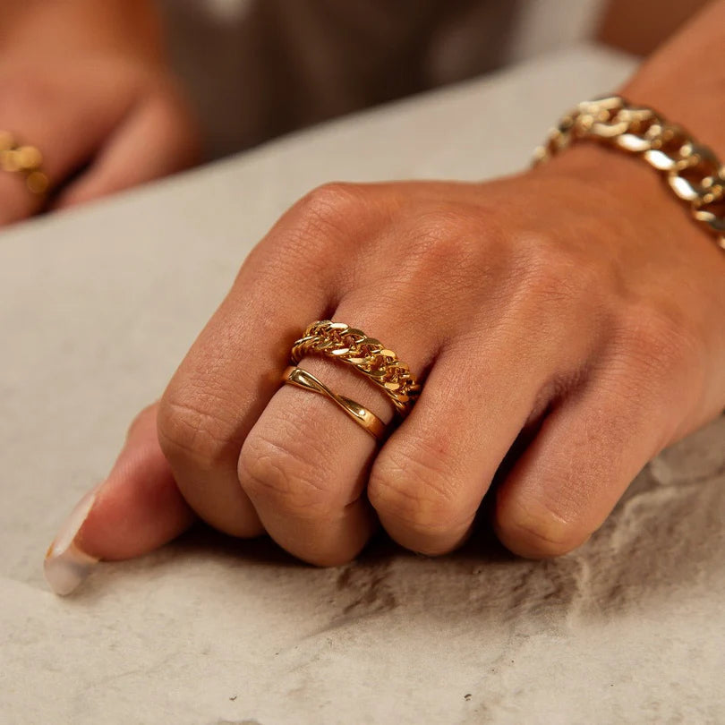 Chain Ring Gold Plated 18K