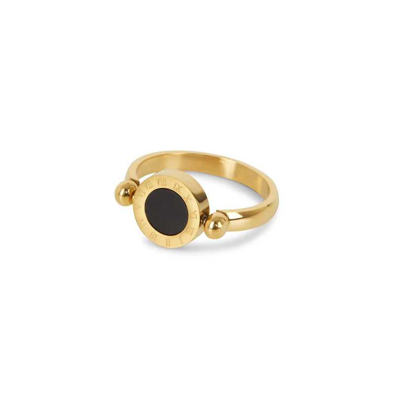 Spinning Roman Numeral Ring Gold Plated 18K