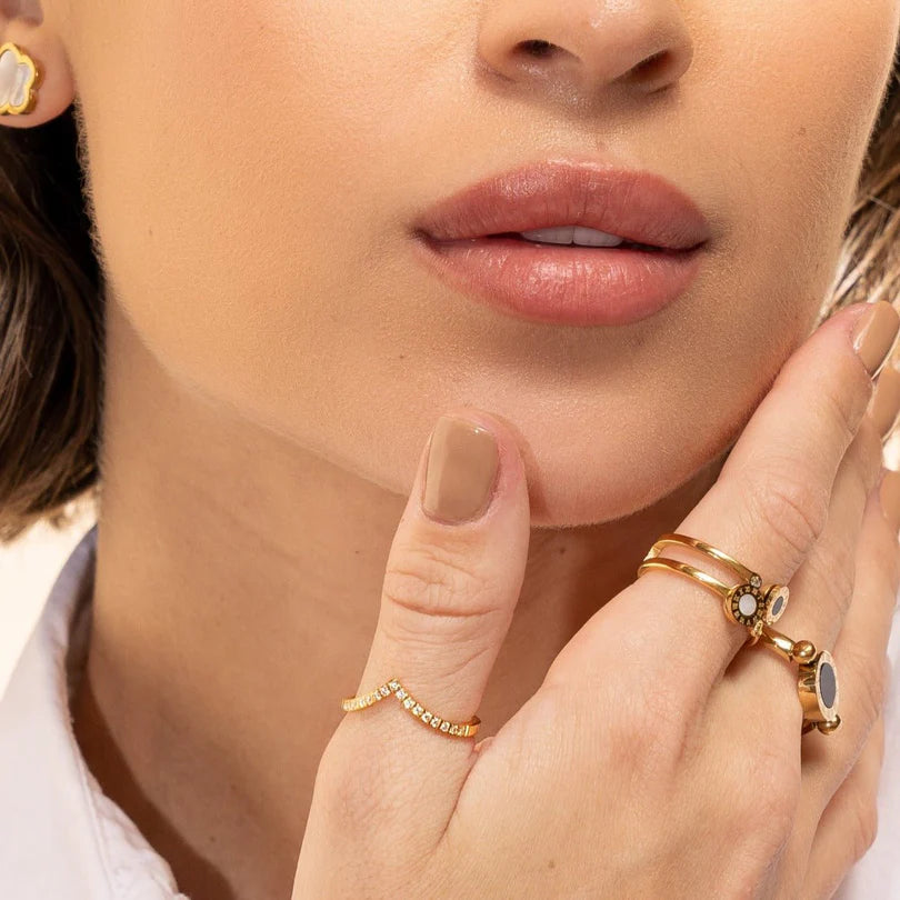 Trinity Zirconia Ring Gold Plated 18K