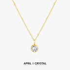 18K Gold Plated Birthstone Pendant Necklace