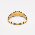 18K Gold Plated Oasis Jade Stone Ring Waterproof