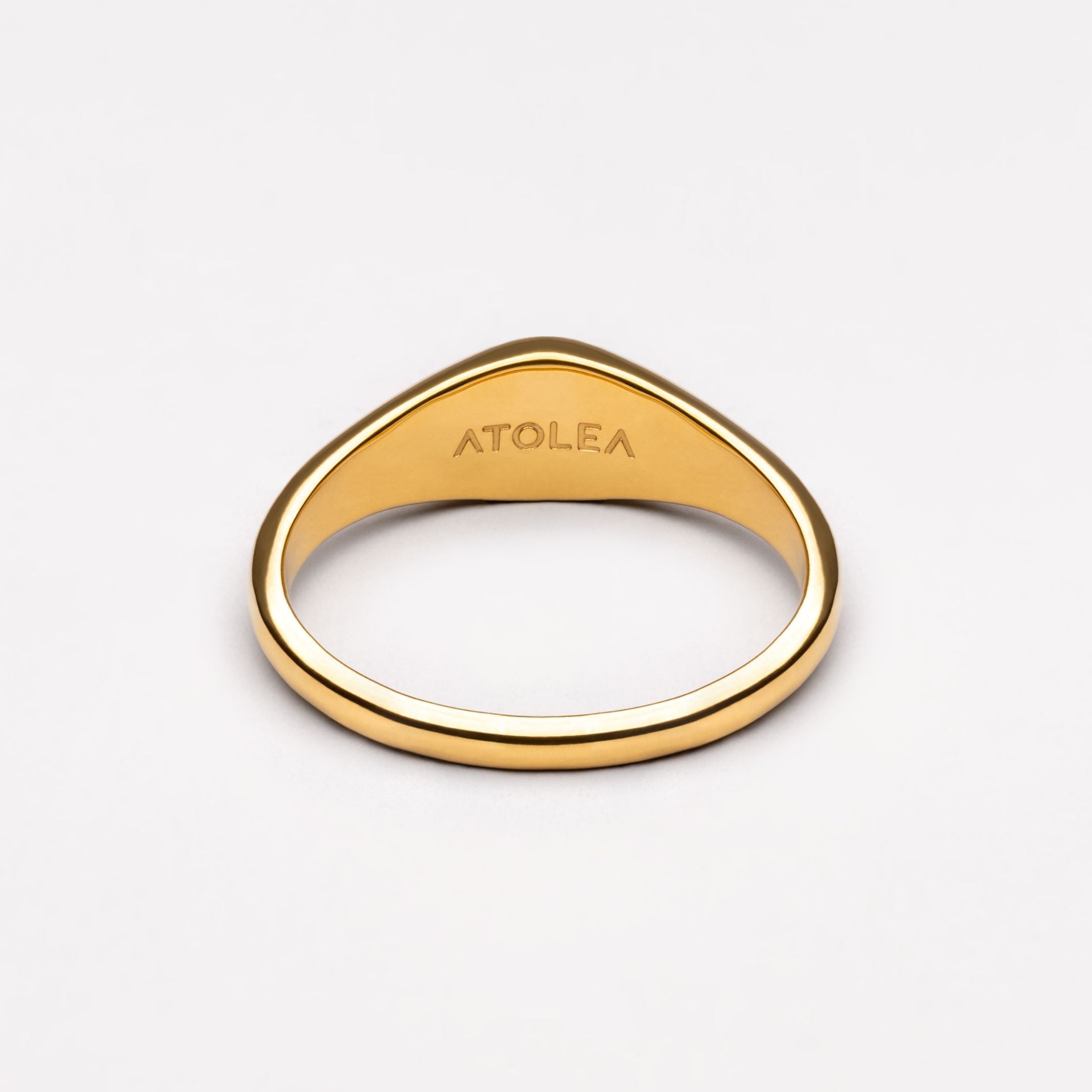18K Gold Plated Oasis Jade Stone Ring Waterproof