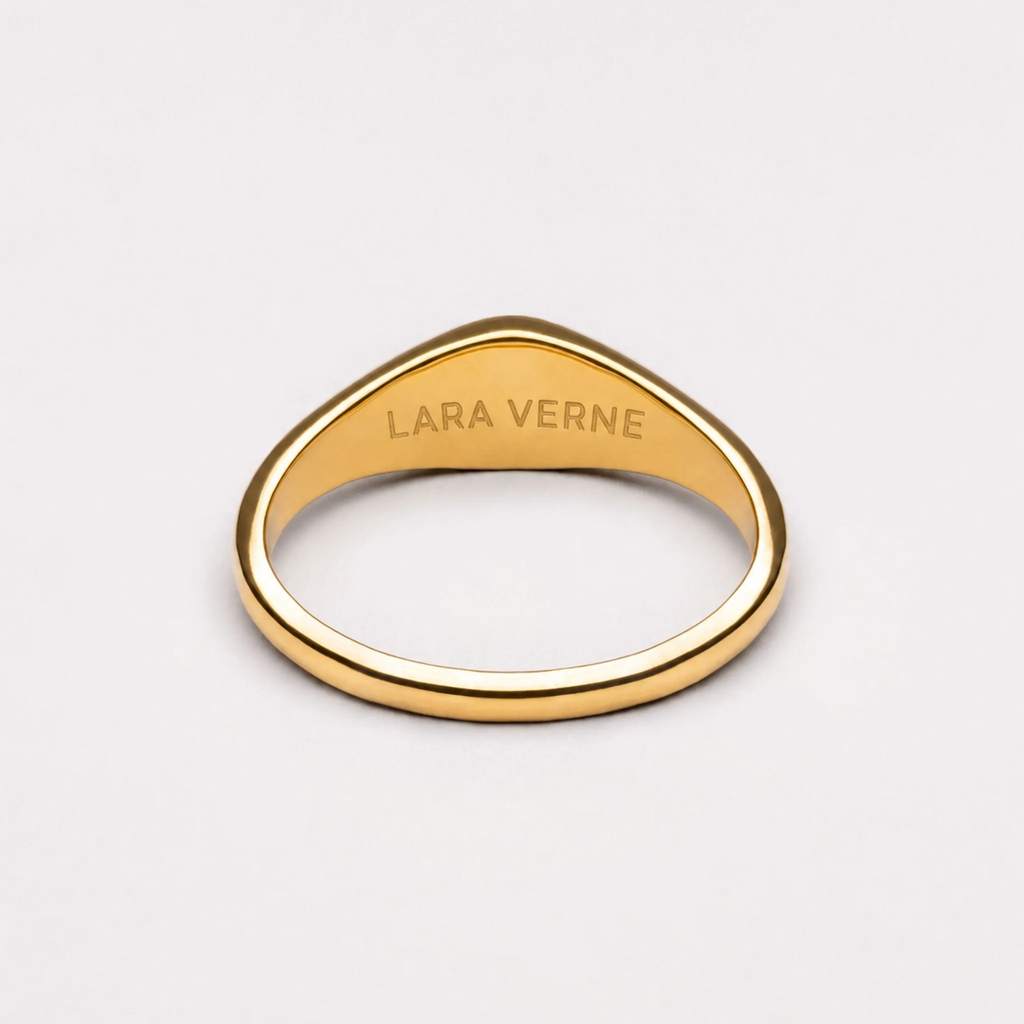 18K Gold Plated Oasis Jade Stone Ring Waterproof