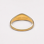 18K Gold Plated Oasis Jade Stone Ring Waterproof