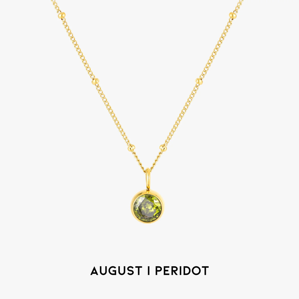 18K Gold Plated Birthstone Pendant Necklace