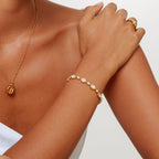 18K Gold Plated Stone Bracelet