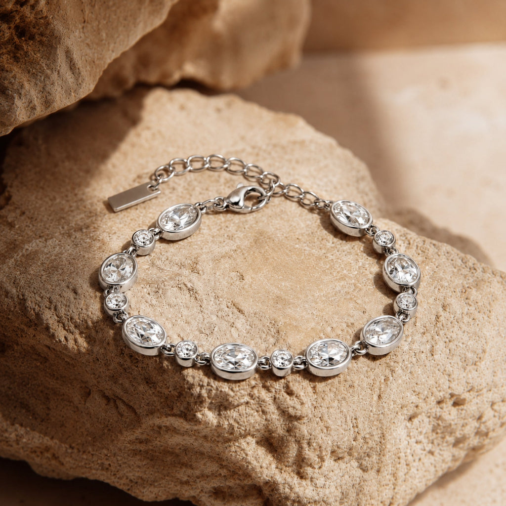 18K Gold Plated Stone Bracelet