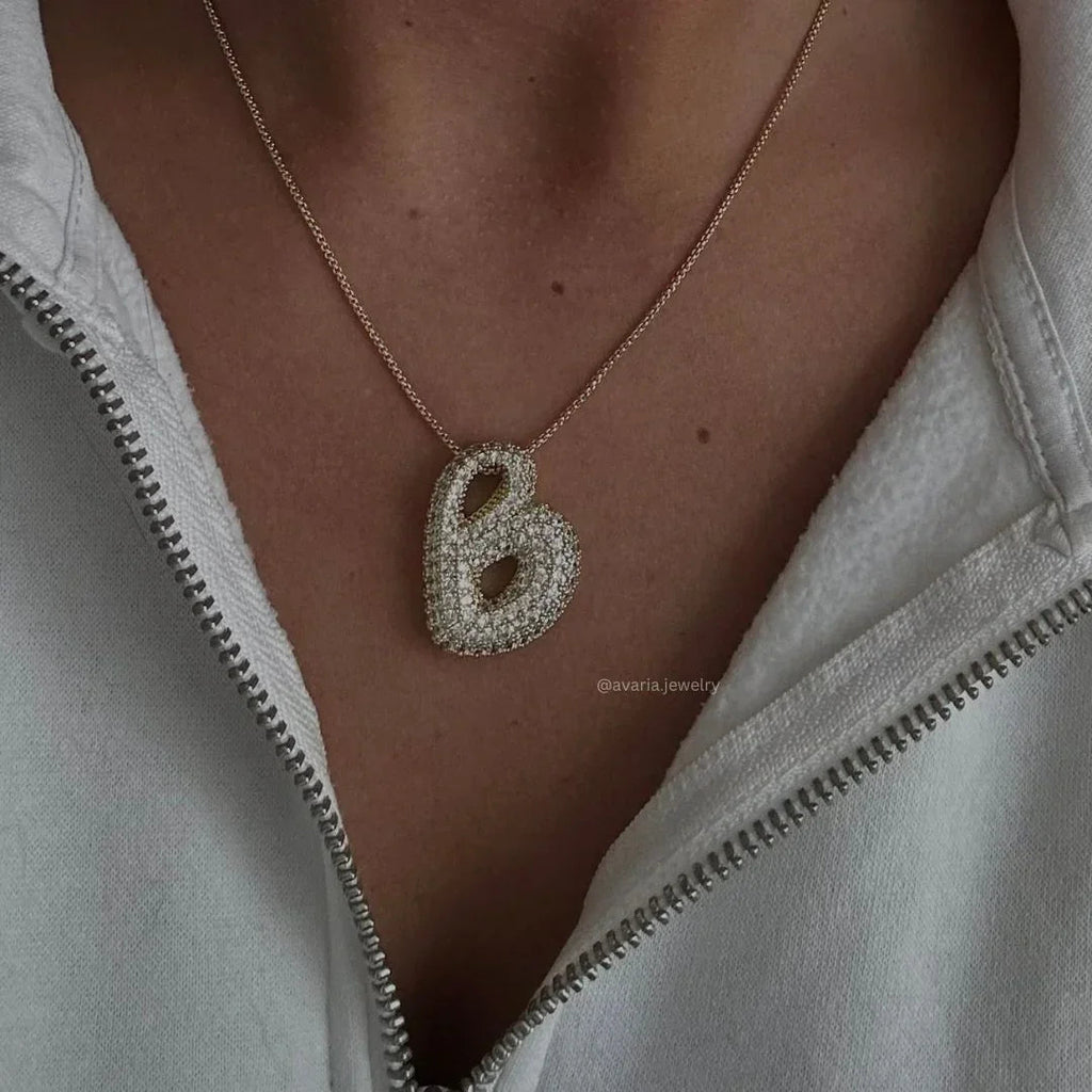 Genevieve Bubble Initial Necklace