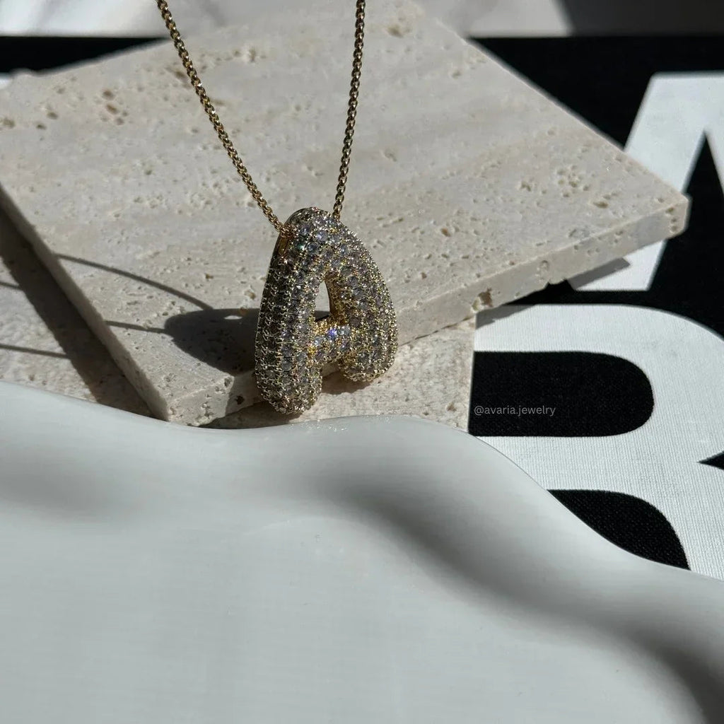 Genevieve Bubble Initial Necklace