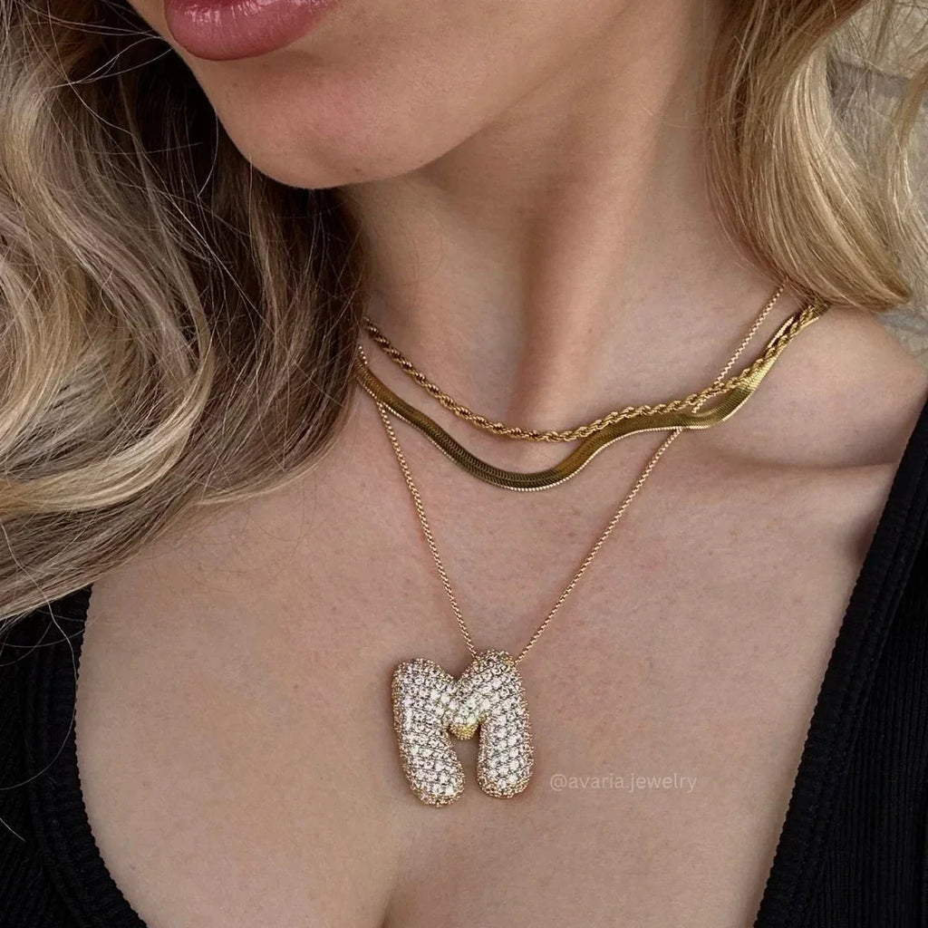 Genevieve Bubble Initial Necklace