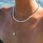 18K Gold Plated Baroque Freshwater Pearl Pendant Necklace
