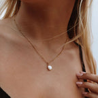 18K Gold Plated Baroque Freshwater Pearl Pendant Necklace