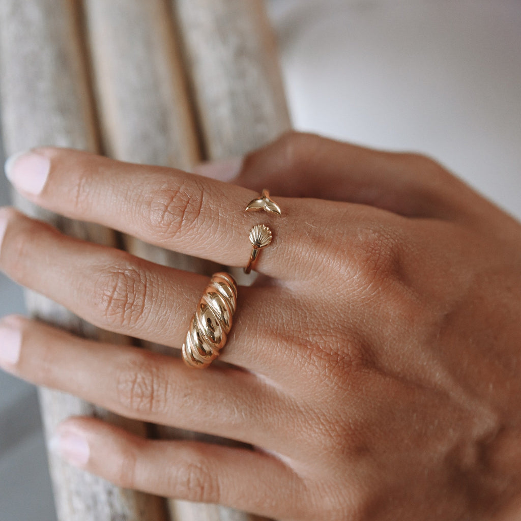 18K Gold Plated Island Turquoise Stone Ring