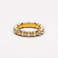18K Gold Plated Beaded Sparkly Zircon Ring