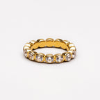 18K Gold Plated Beaded Sparkly Zircon Ring
