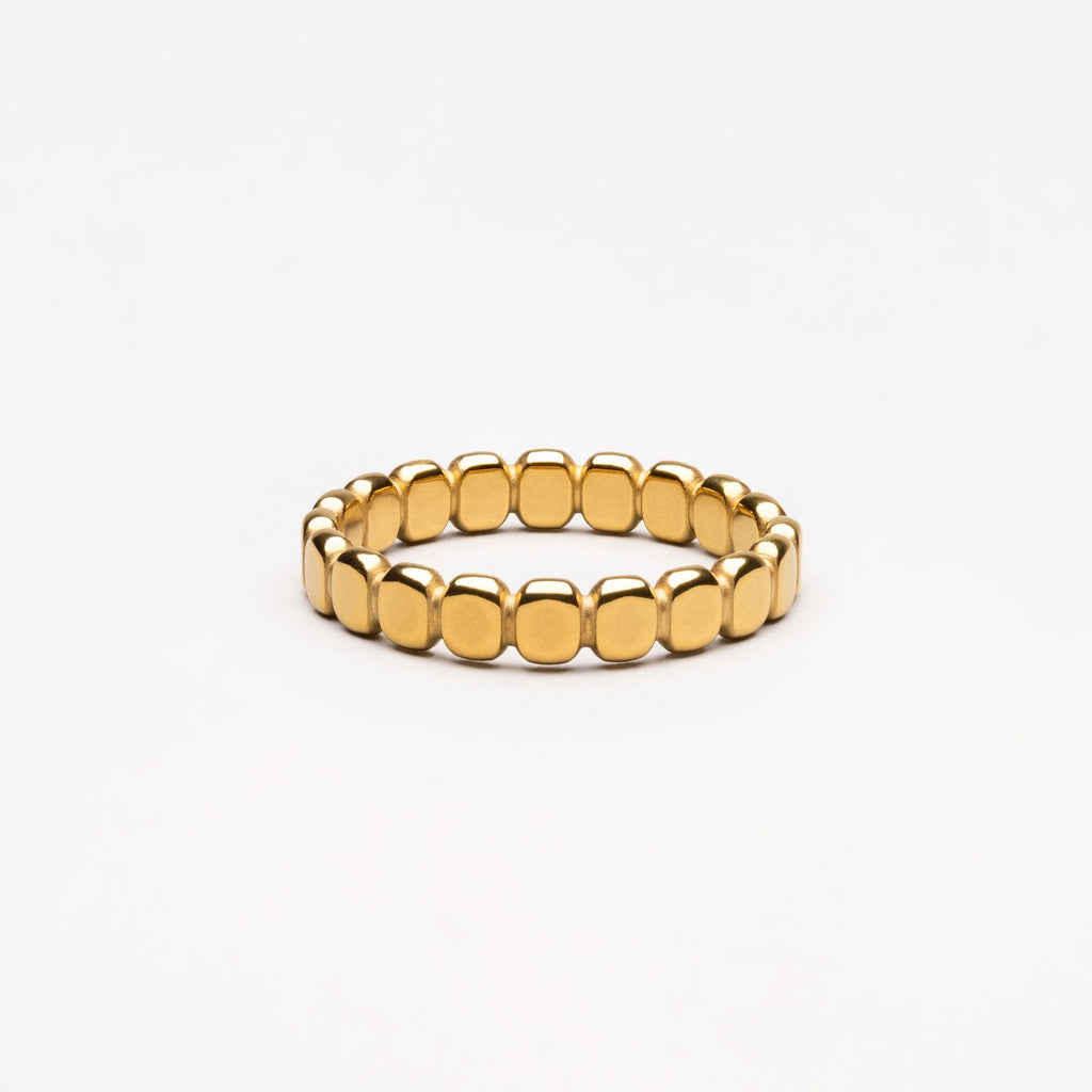 18K Gold Plated Beaded Stacking Ring Gold Silver