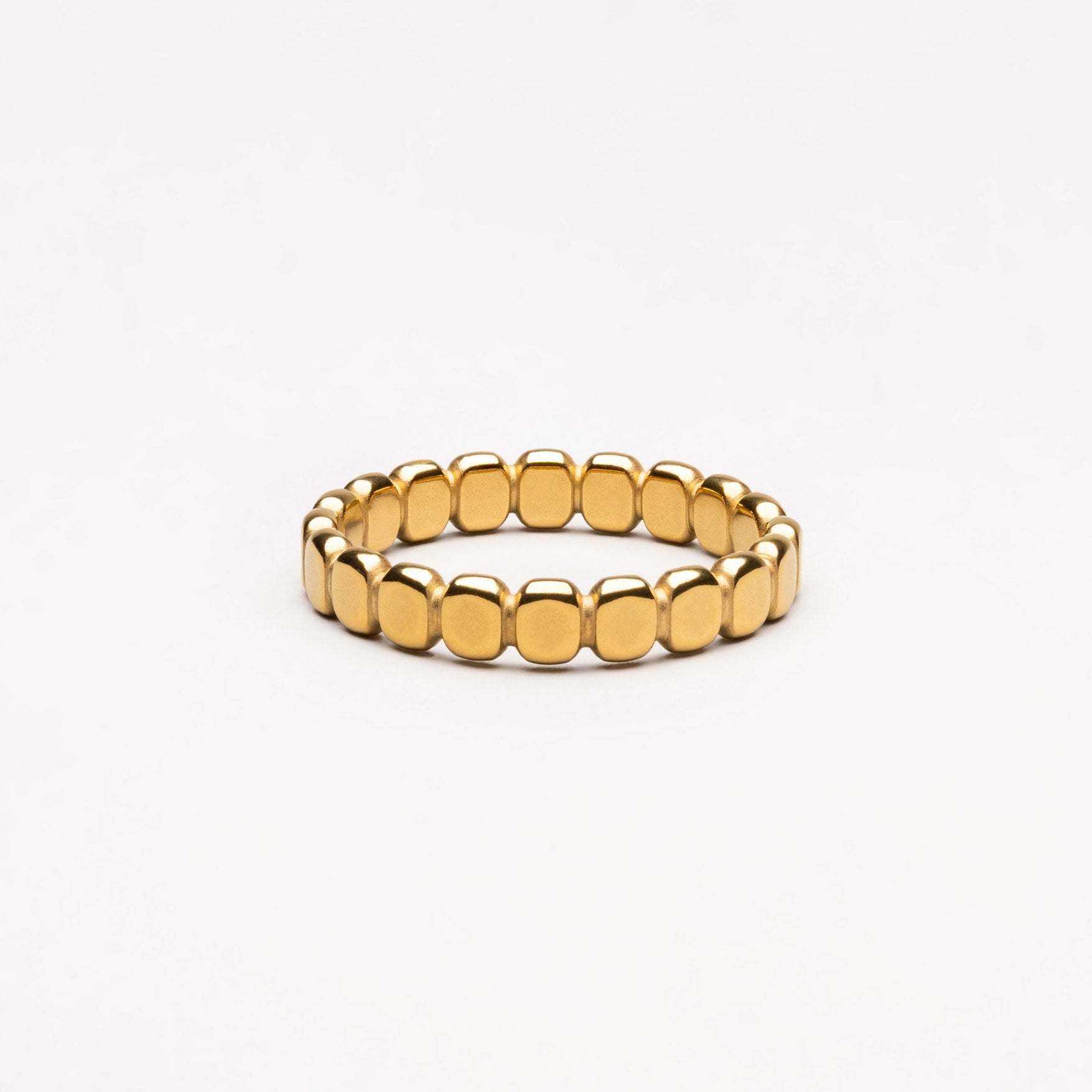 18K Gold Plated Beaded Stacking Ring Gold Silver