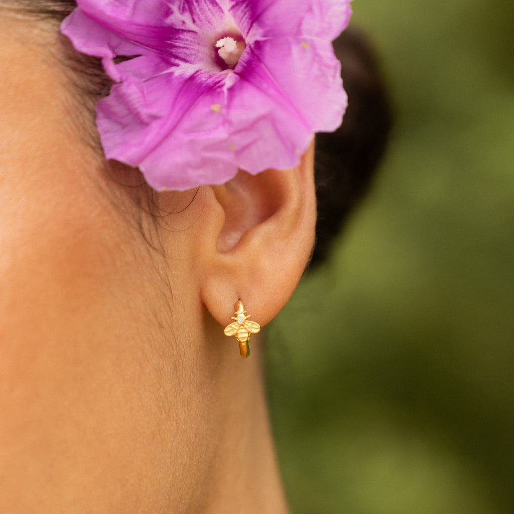 18K Gold Plated Bee Stud Earrings