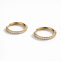 18K Gold Plated Large Pavé Crystal Statement Hoops
