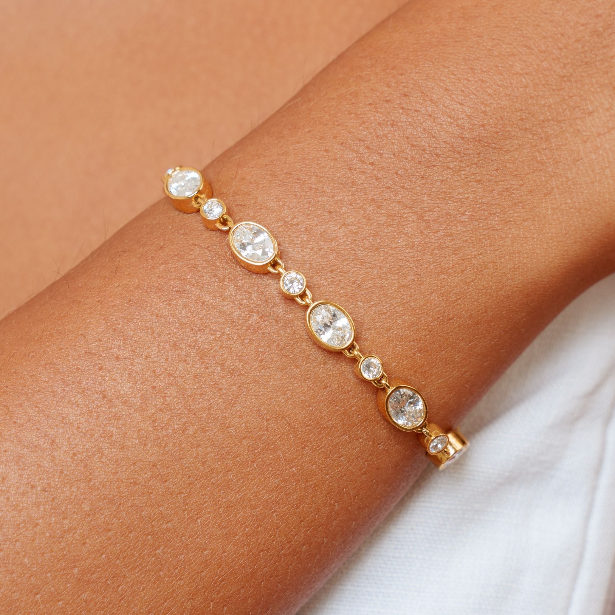 18K Gold Plated Stone Bracelet
