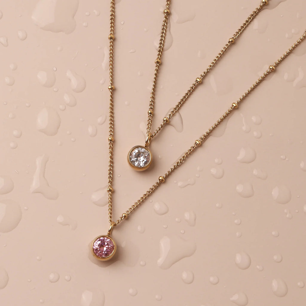18K Gold Plated Birthstone Pendant Necklace