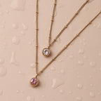 18K Gold Plated Birthstone Pendant Necklace