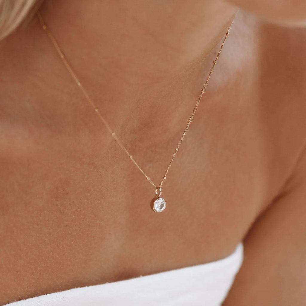 18K Gold Plated Birthstone Pendant Necklace