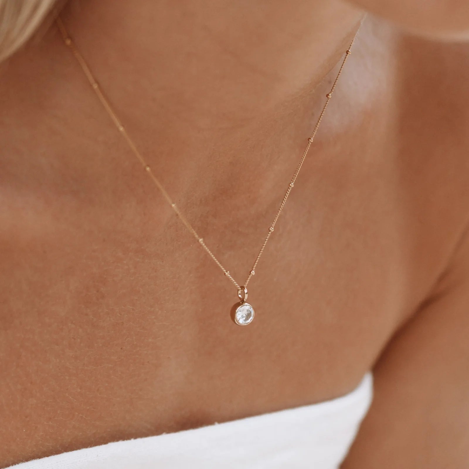 18K Gold Plated Birthstone Pendant Necklace