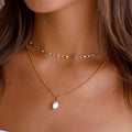 Rainbow Choker & Baroque Pearl Pendant Bundle Set