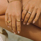18K Gold Plated Mango Orange Zircon Ring