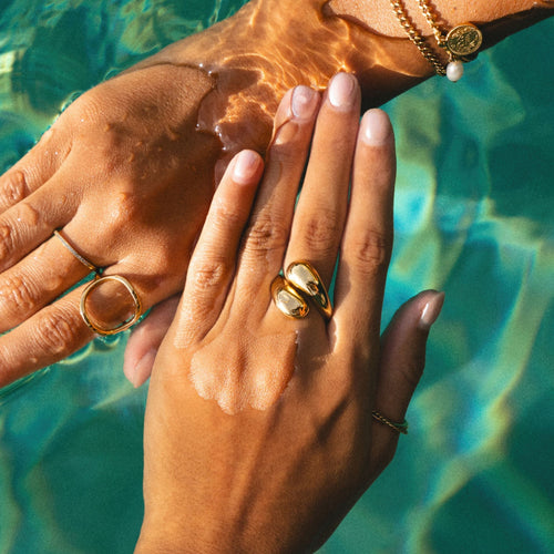 18K Gold Plated Double Twist Stacking Ring
