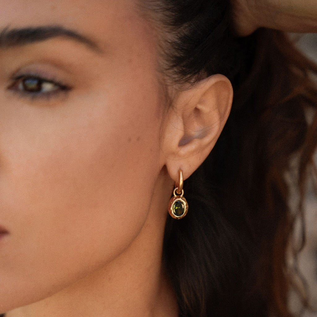 18K Gold Plated Olive Branch Drop Earrings