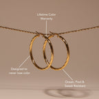 18K Gold Plated Bold Twisted Statement Hoop Earrings