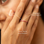 18K Gold Plated Bordeaux Ruby Zircon Thin Ring