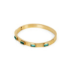 Green Navette Crystal Bracelet Gold Plated 18K