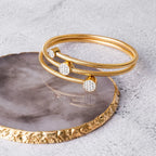 Crystal Spiral Bracelet Gold Plated 18K