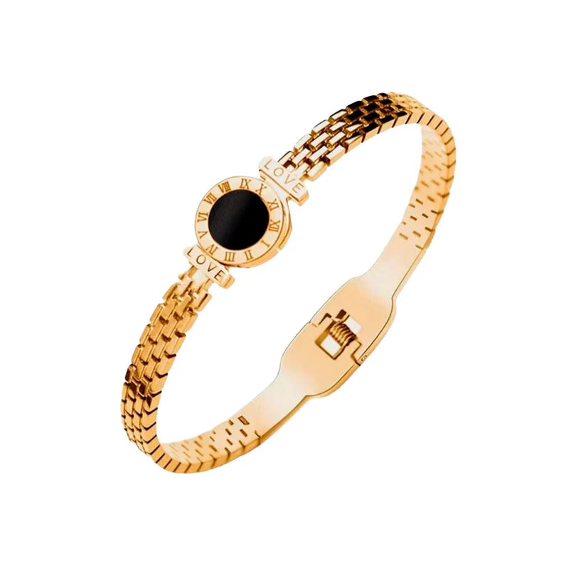 Hera Onyx Stone Bracelet Gold Plated 18K