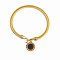 Onyx Pendant Bracelet Gold Plated 18K