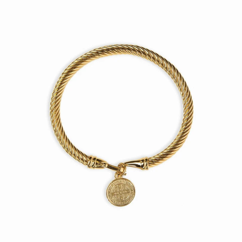 Saint Benedict Pendant Bracelet Gold Plated 18K