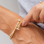 Nail Zirconia Bracelet Gold Plated 18K