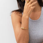 Nail Zirconia Bracelet Gold Plated 18K