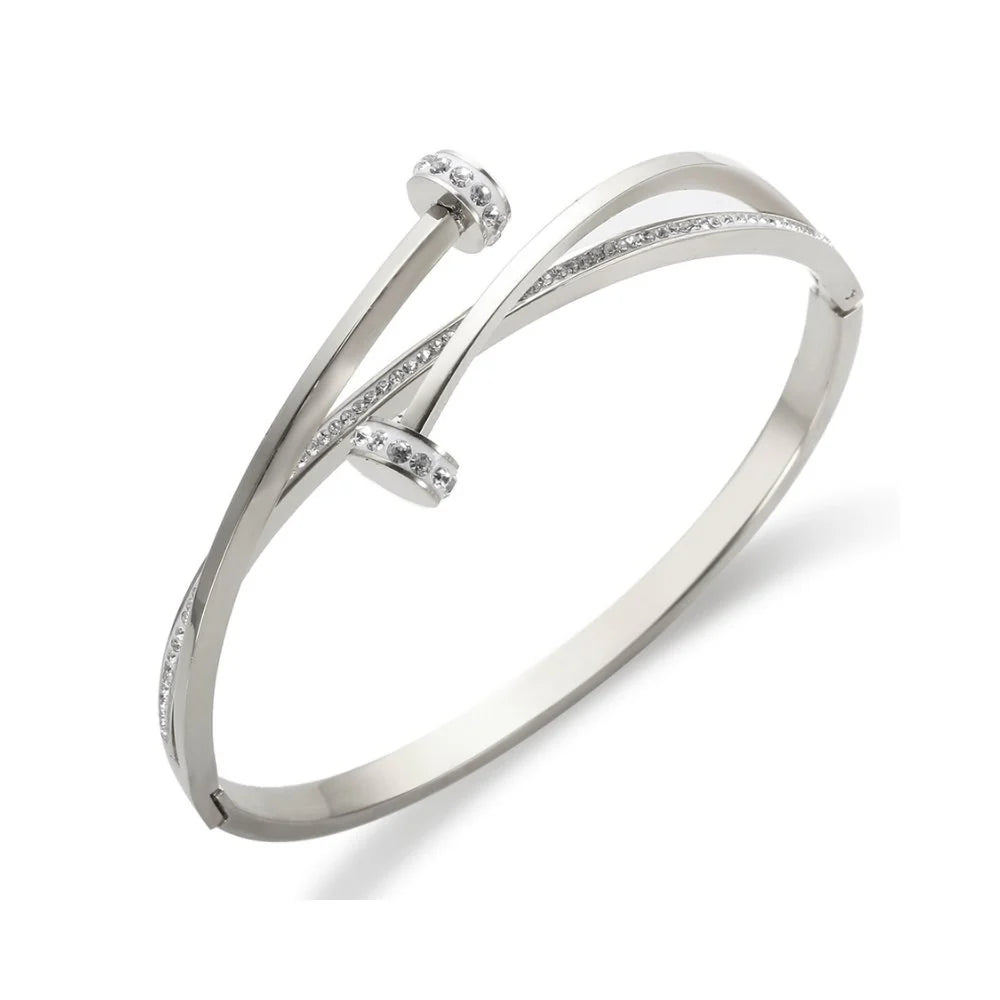 Nail Zirconia Bracelet Gold Plated 18K