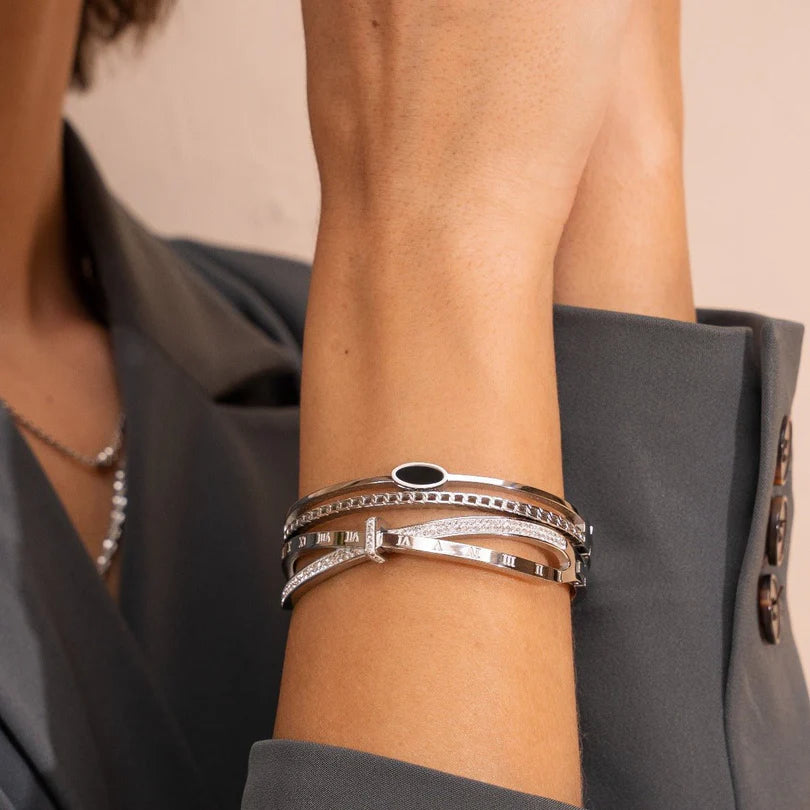 Roman Zirconia Bracelet — Silver
